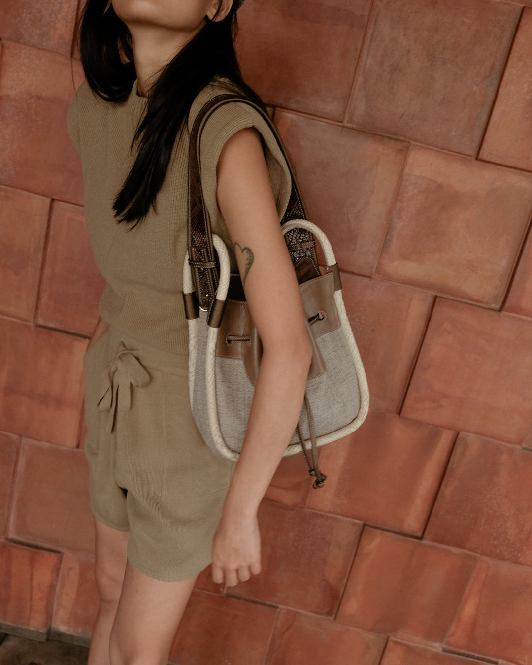 SHOULDER STRAP — PYTHON CACAO