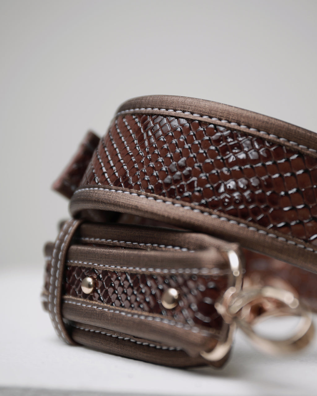 SHOULDER STRAP — PYTHON CACAO